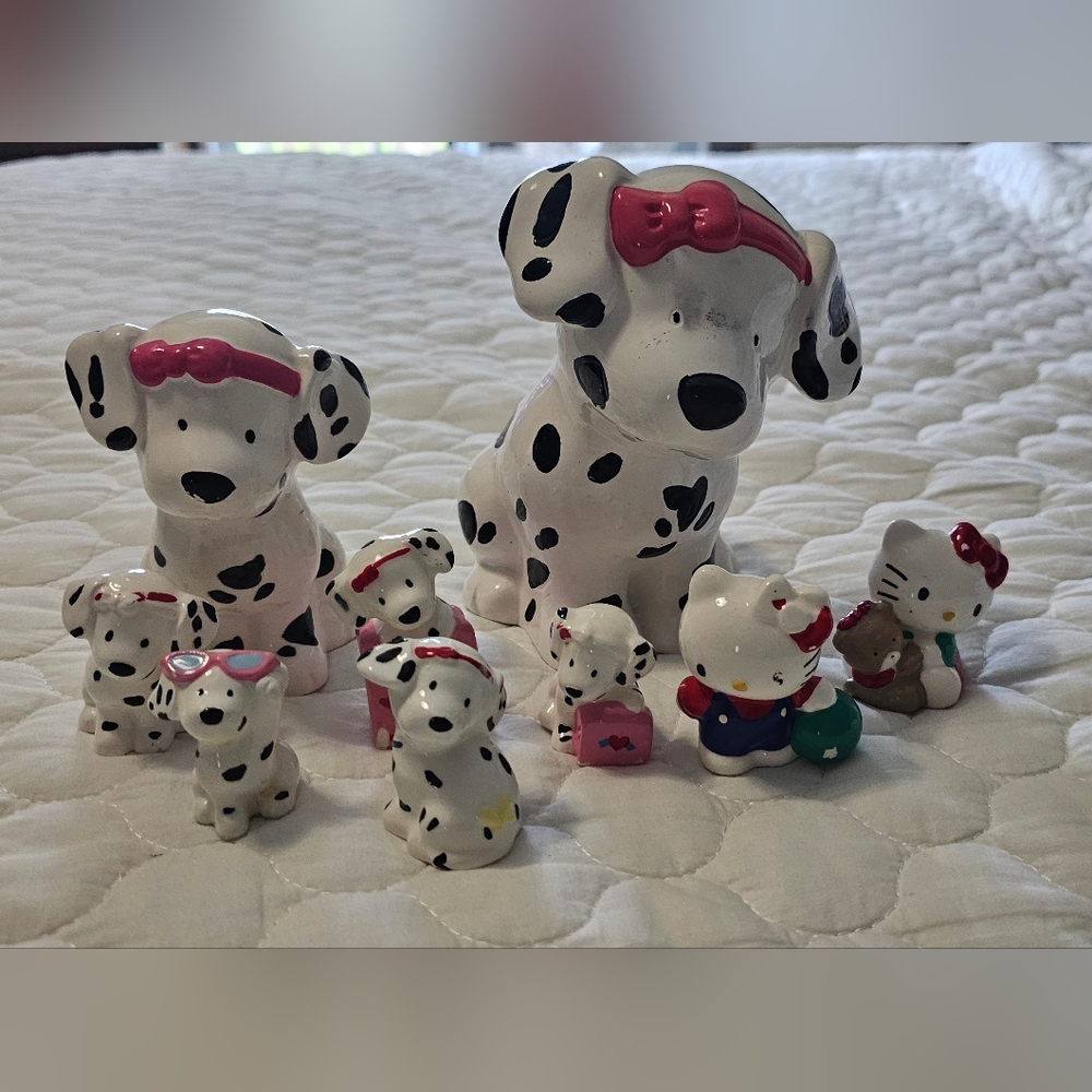 Dalmatian and Hello Kitty Figurine Set